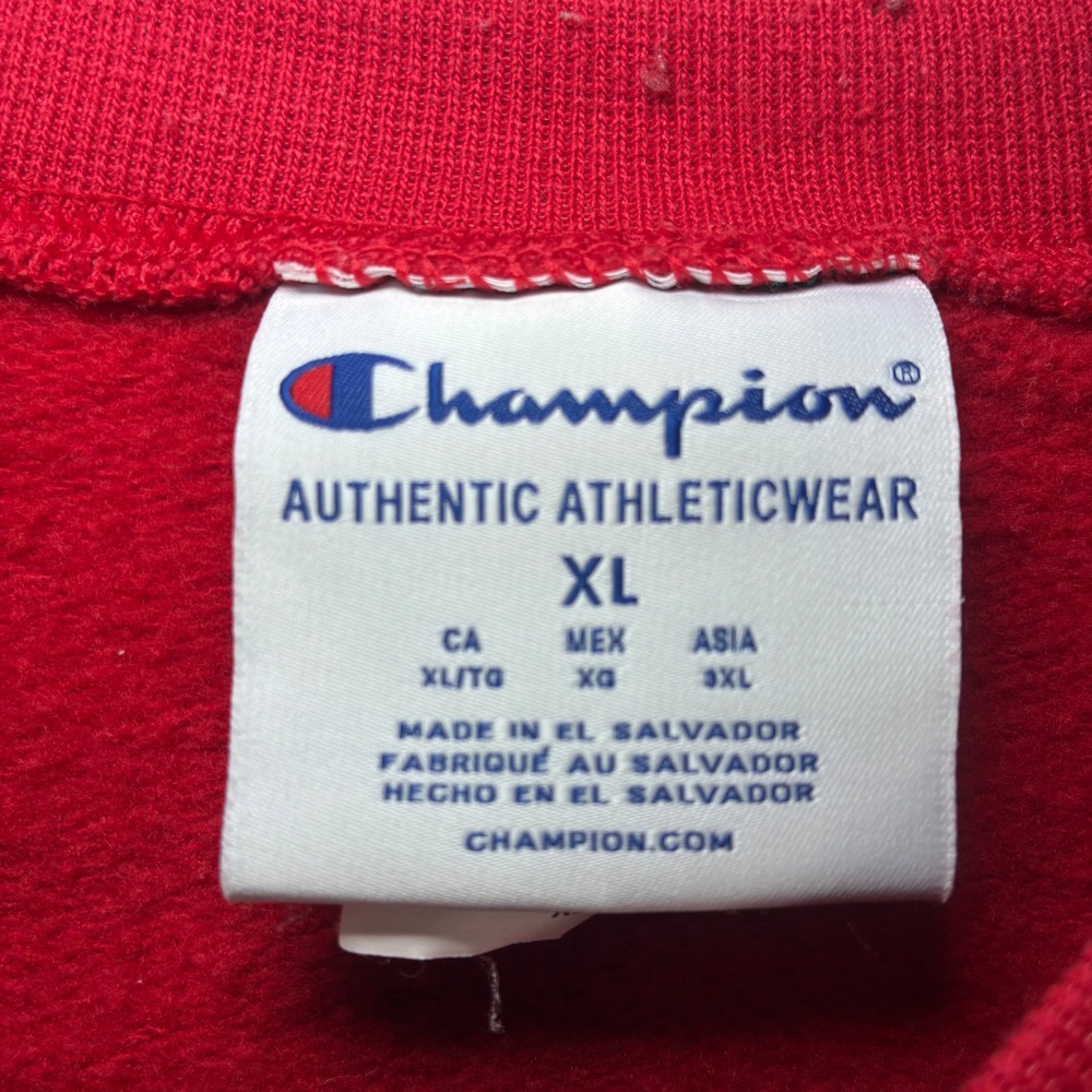 Y2K Champion Texas Tech Crewneck Sweatshirt Men XL Red Pullover University - Picture 5 of 9